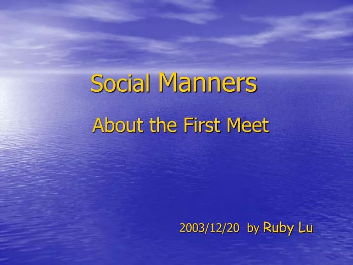 social manners