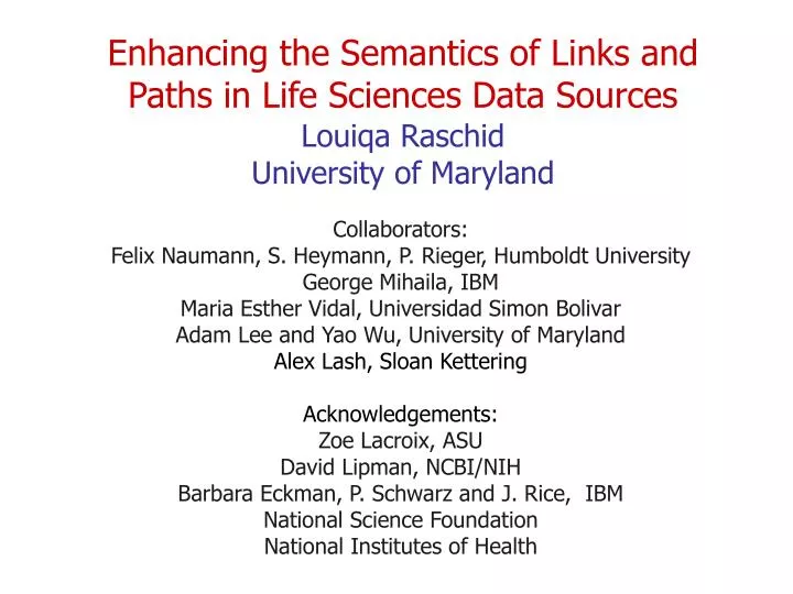 enhancing the semantics of links and paths in life sciences data sources