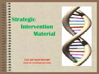 Strategic Intervention Material