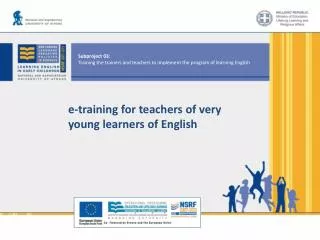 e -training for teachers of very young learners of English