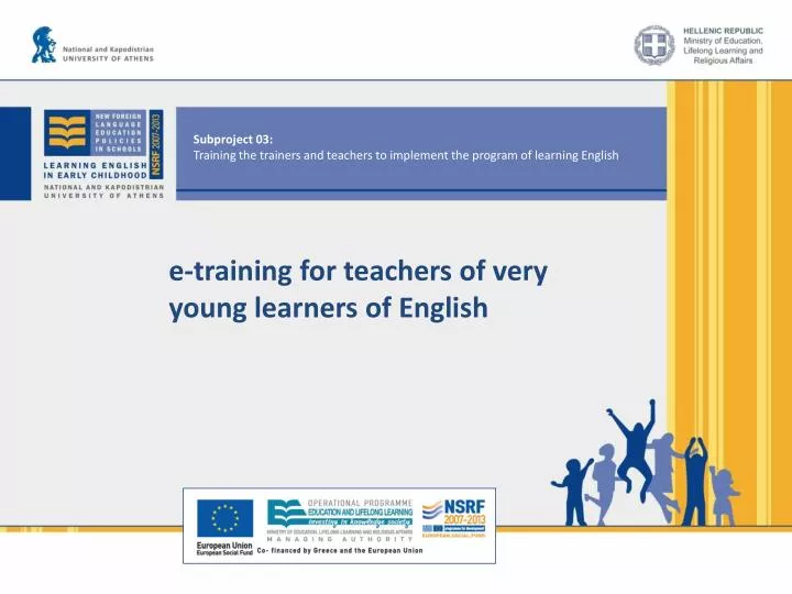 e training for teachers of very young learners of english