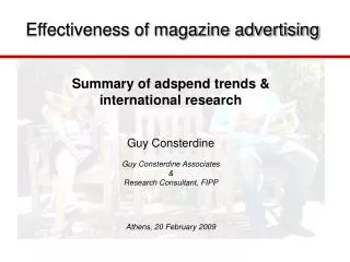 Effectiveness of magazine advertising