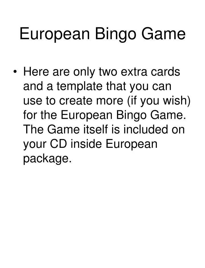 european bingo game