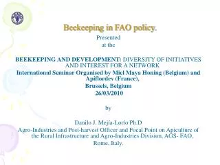 Beekeeping in FAO policy.