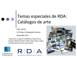 Temas especiales de RDA: Catálogos de arte
