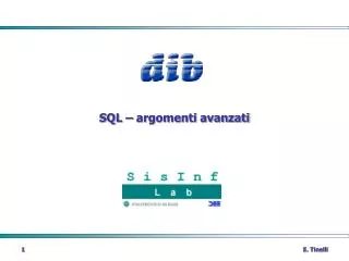 SQL – argomenti avanzati