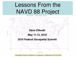 Lessons From the NAVD 88 Project
