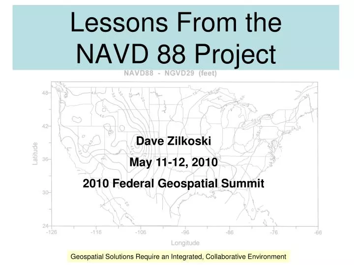 lessons from the navd 88 project