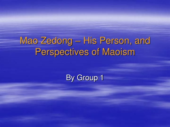 mao zedong his person and perspectives of maoism