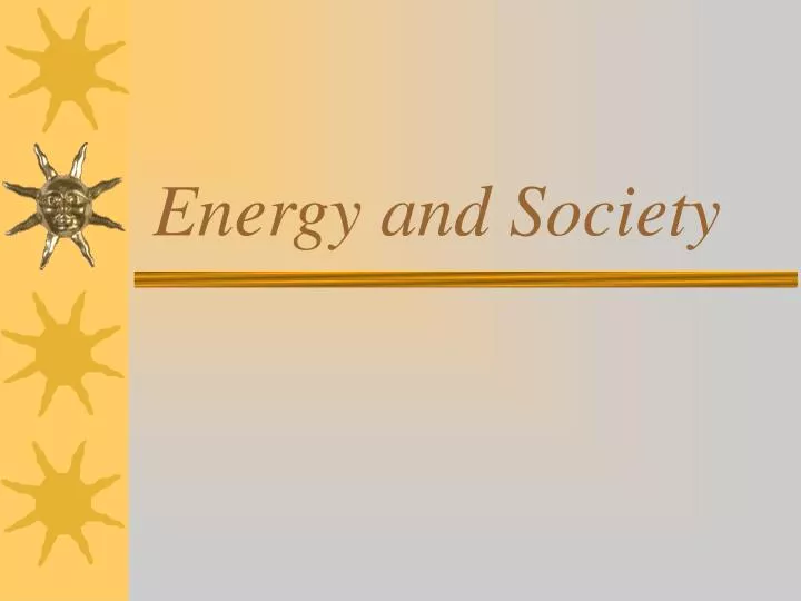 energy and society