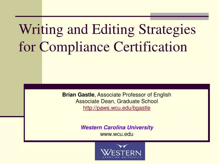 writing and editing strategies for compliance certification