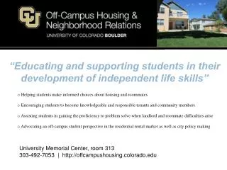 “Educating and supporting students in their development of independent life skills”