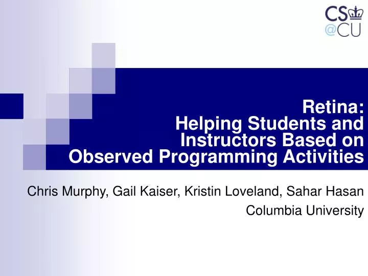 retina helping students and instructors based on observed programming activities