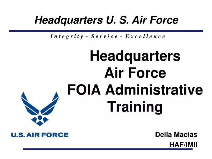 headquarters air force foia administrative training