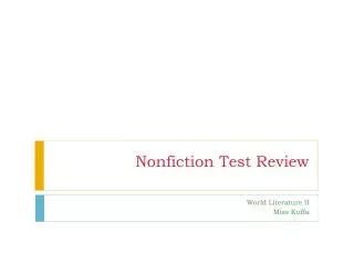 Nonfiction Test Review