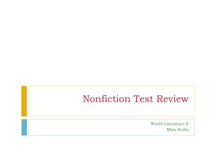 nonfiction test review