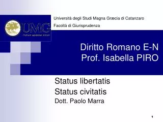 diritto romano e n prof isabella piro