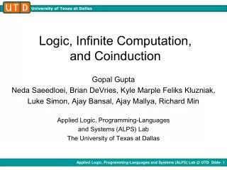 Logic, Infinite Computation, and Coinduction