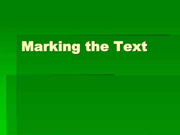 marking the text