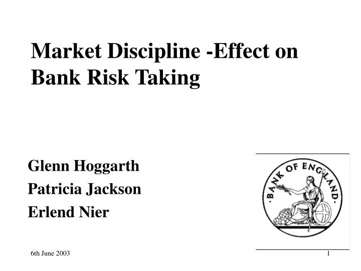 market discipline effect on bank risk taking