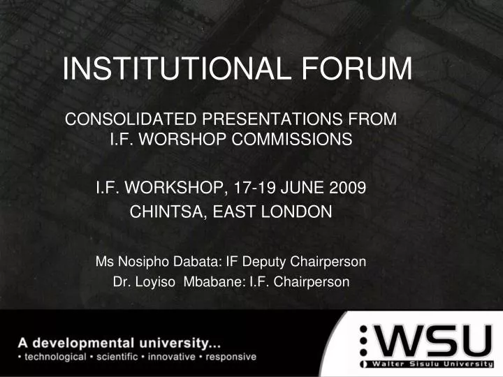 institutional forum