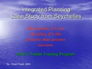 Integrated Planning Case Study from Seychelles