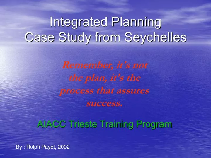 integrated planning case study from seychelles