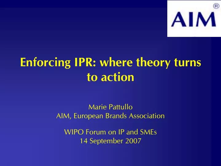 enforcing ipr where theory turns to action