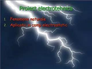 Proiect electrotehnica