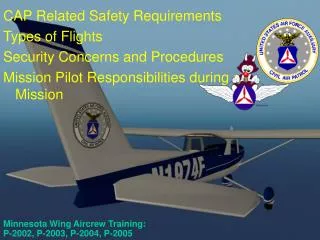 Minnesota Wing Aircrew Training: P-2002, P-2003, P-2004, P-2005