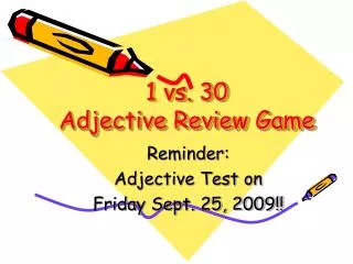 1 vs. 30 Adjective Review Game