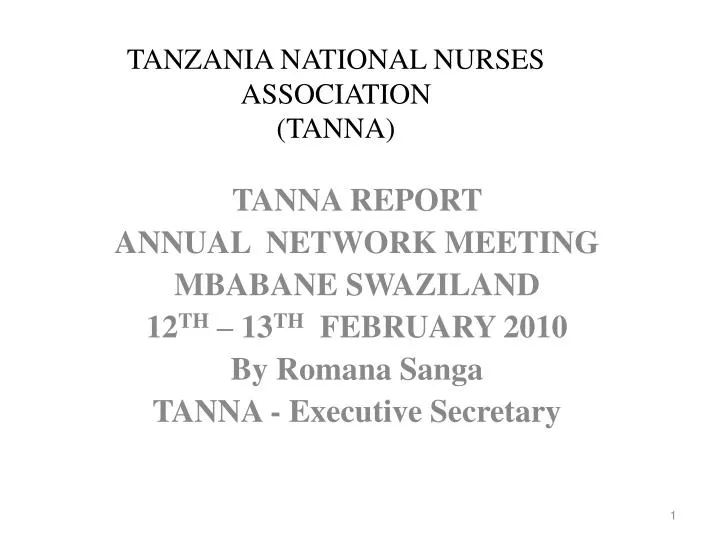 tanzania national nurses association tanna