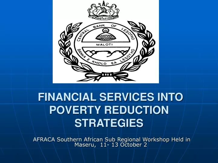 financial services into poverty reduction strategies