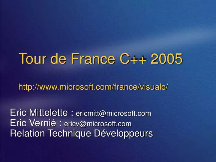 tour de france c 2005 http www microsoft com france visualc