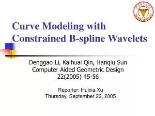 Curve Modeling with Constrained B-spline Wavelets