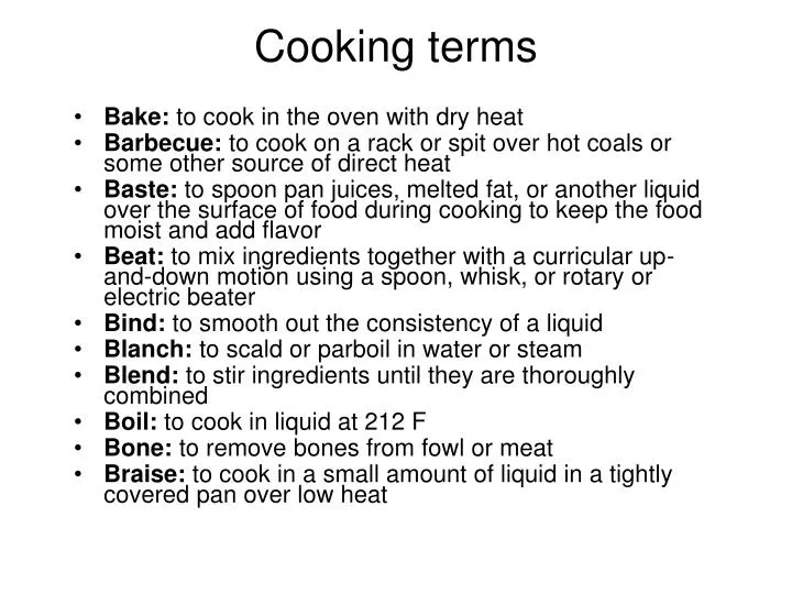 cooking terms