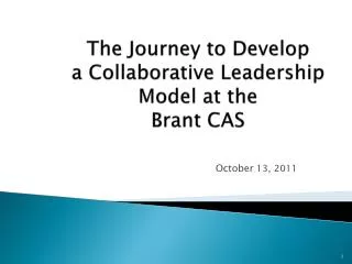 The Journey to Develop a Collaborative Leadership Model at the Brant CAS