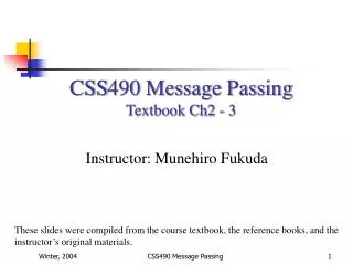 CSS490 Message Passing Textbook Ch2 - 3