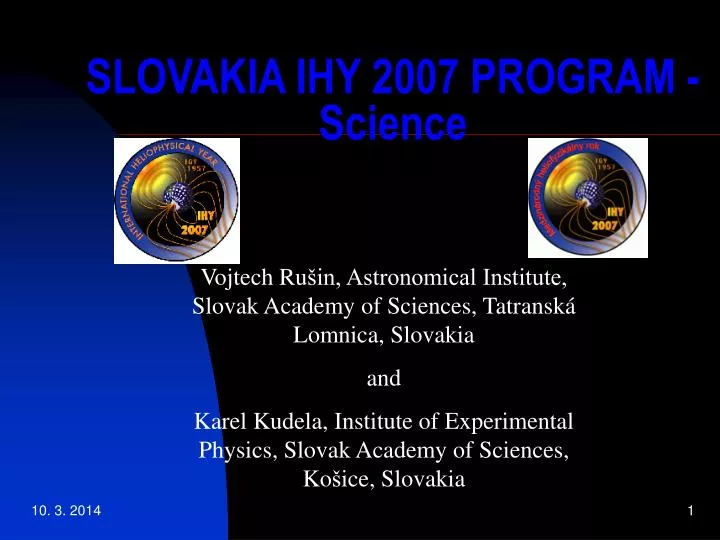 slovakia ihy 2007 program science