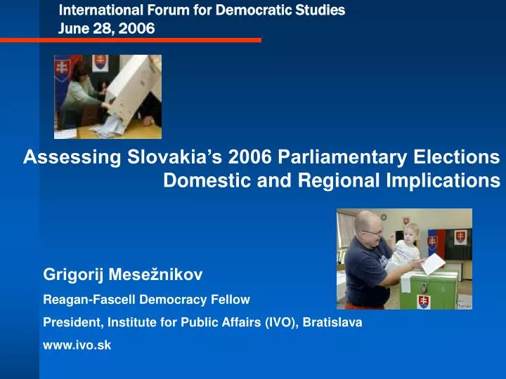 international forum for democratic studies june 28 2006