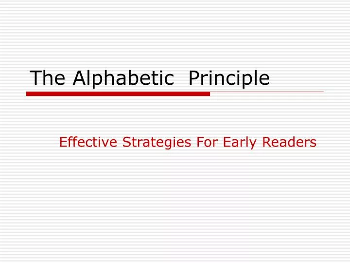 the alphabetic principle