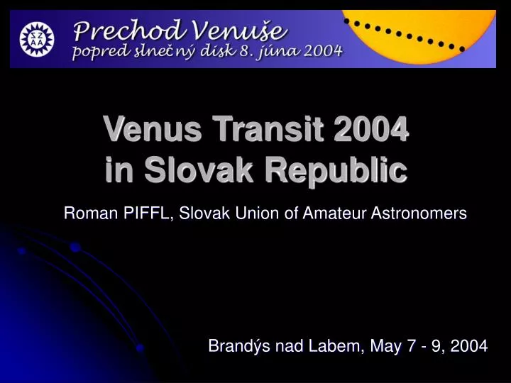 venus transit 2004 in slovak republic