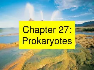 Chapter 27: Prokaryotes