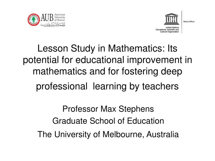 professor max stephens graduate school of education the university of melbourne australia
