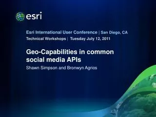 Geo-Capabilities in common social media APIs