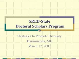 SREB-State Doctoral Scholars Program