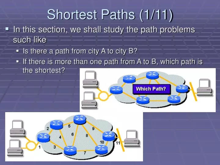 shortest paths 1 11