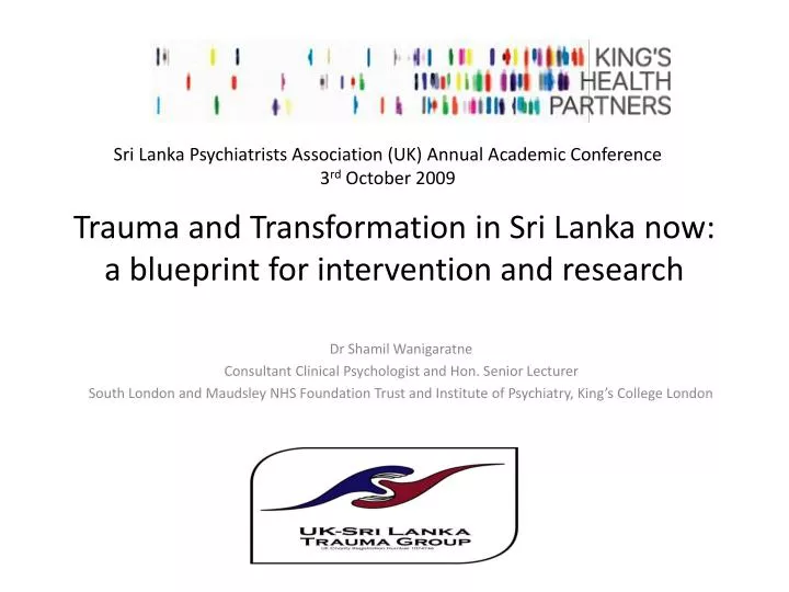 trauma and transformation in sri lanka now a blueprint for intervention and research
