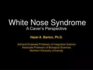 White Nose Syndrome