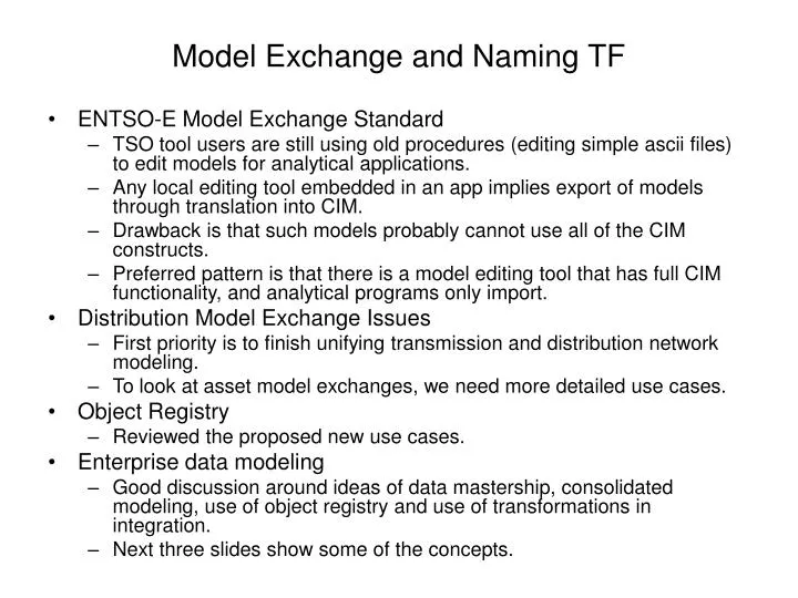 model exchange and naming tf